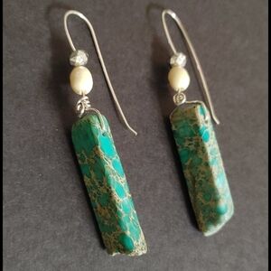 Hand Crafted Turquoise Dangle Earrings